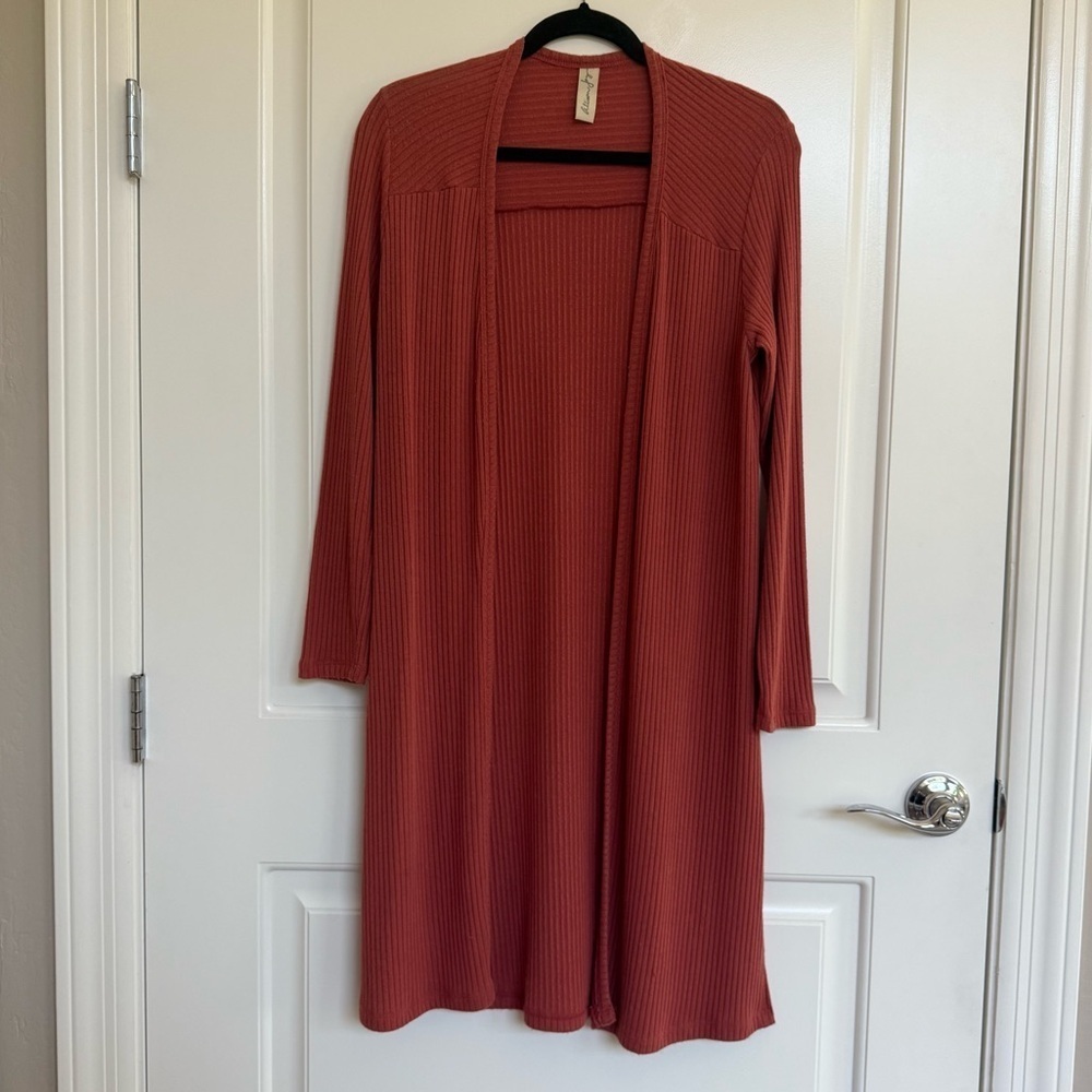 Allison Joy Open Front Long Cardigan Duster